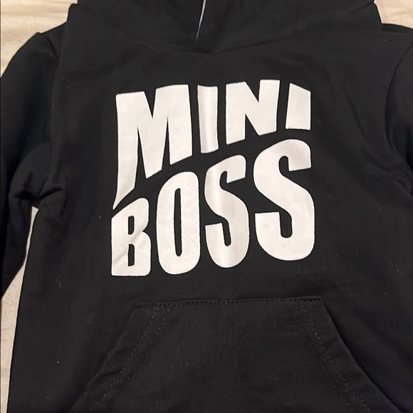 Mini Boss Kids Hoodie and Joggers Set - Black and White - Picture 3 of 6